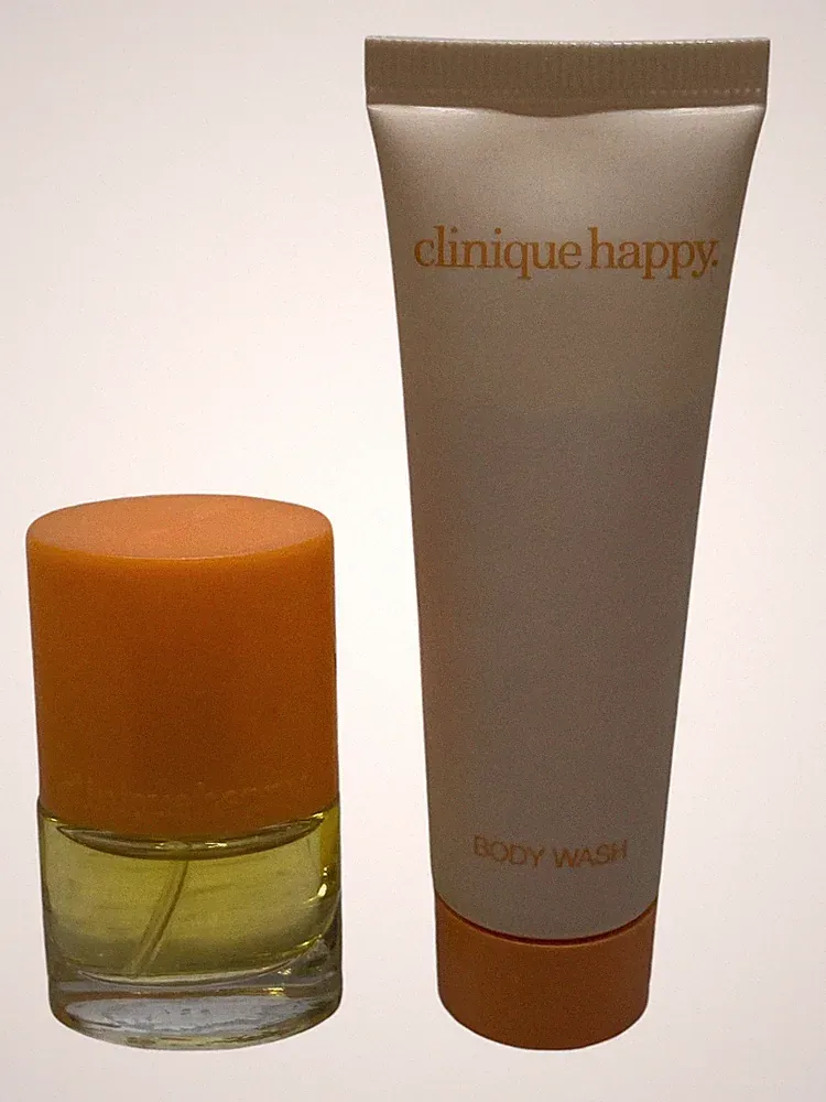 Clinique Happy Mini .14 oz Spray Perfume & 1 oz Happy Body Wash New