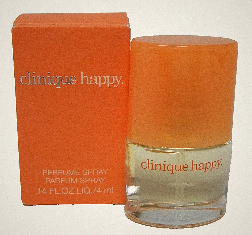 Clinique Happy Mini Perfume Spray .14 oz / 4 ml Travel Size Citrus Floral Scent