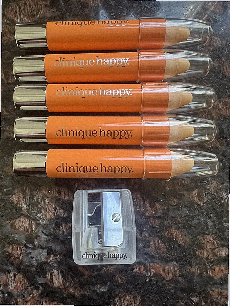 Clinique Happy Solid Fragrance And Sharpener Lot Of 5. Discontinued.