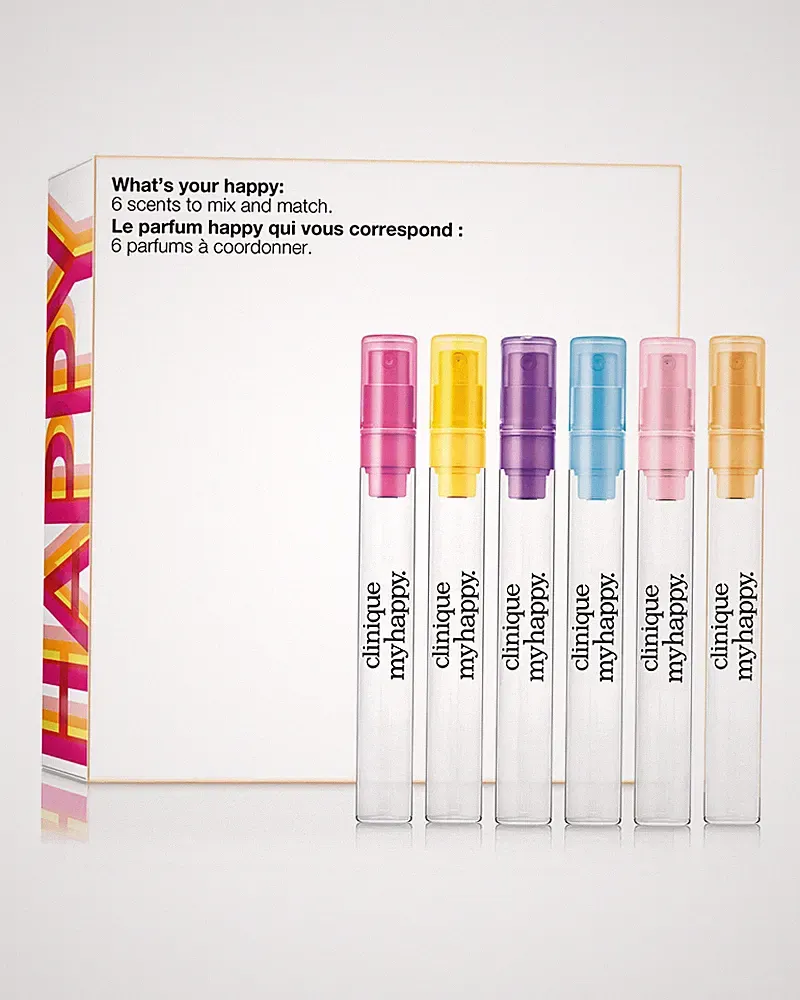 Clinique What's Your Happy 6Pcs Gift Set My Happy Mini Parfum Spray 0.17oz Each